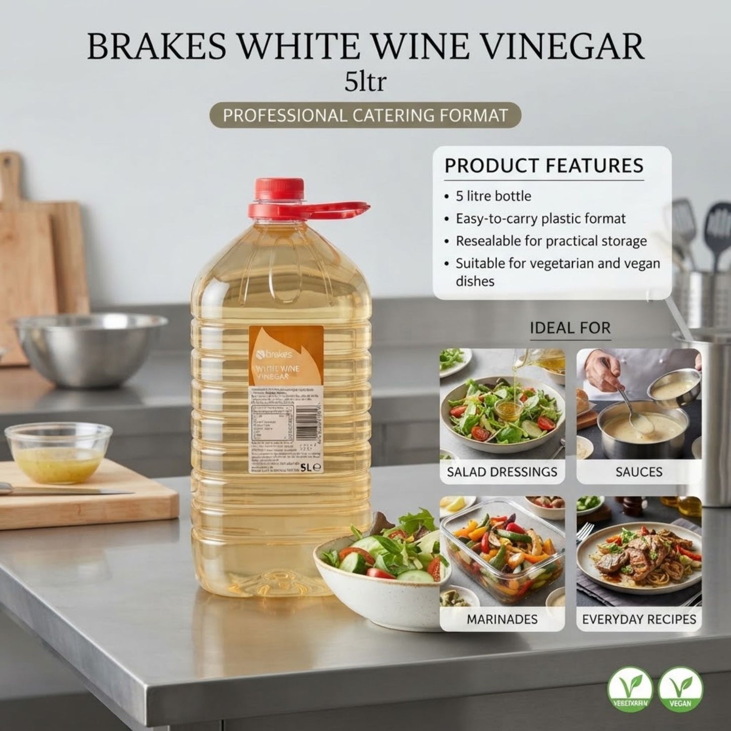 Brakes 5 litre white wine vinegar bottle