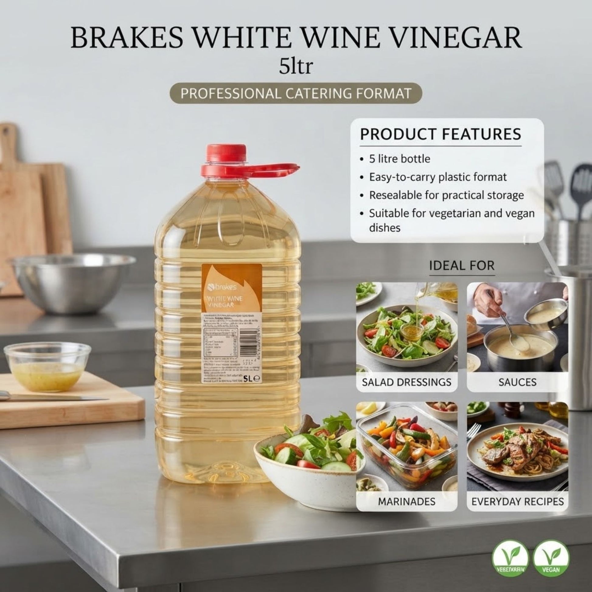Brakes 5 litre white wine vinegar bottle