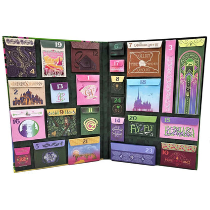 Wicked Advent Calendar featuring Oz-themed collectibles and envelopes
