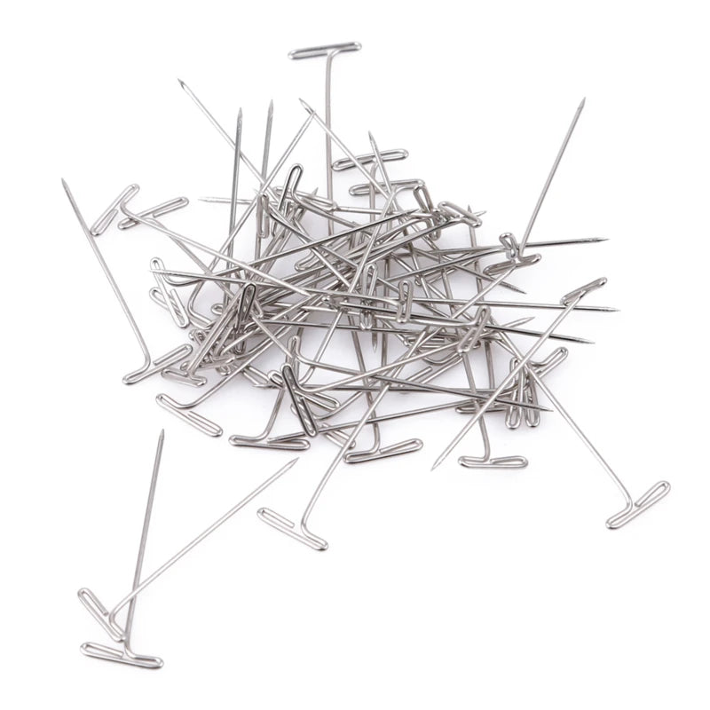 Stainless steel T pin needle size measurement diagram guide
