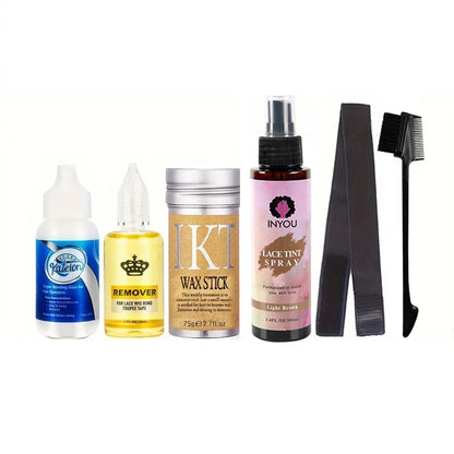 Wig glue 5pcs set essentials lace front installation home salon