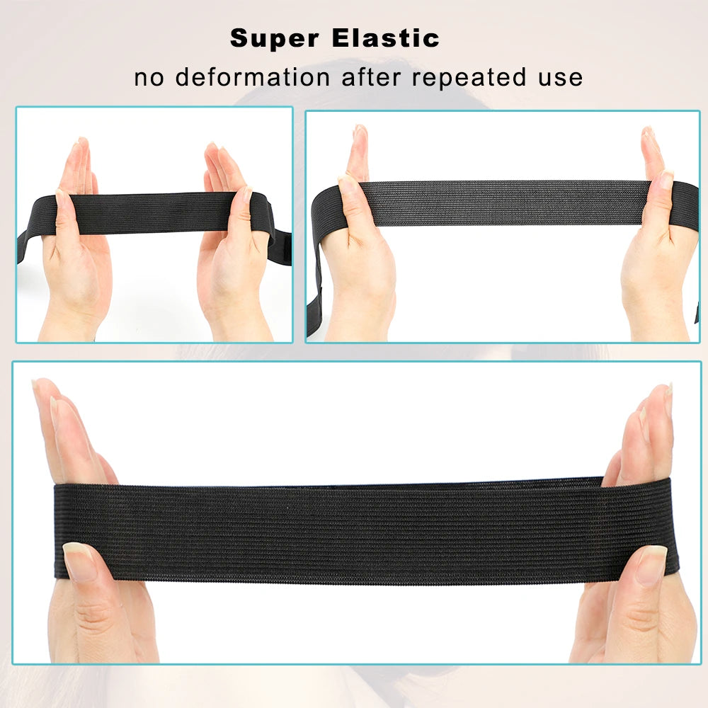 Adjustable elastic band for lace melt application