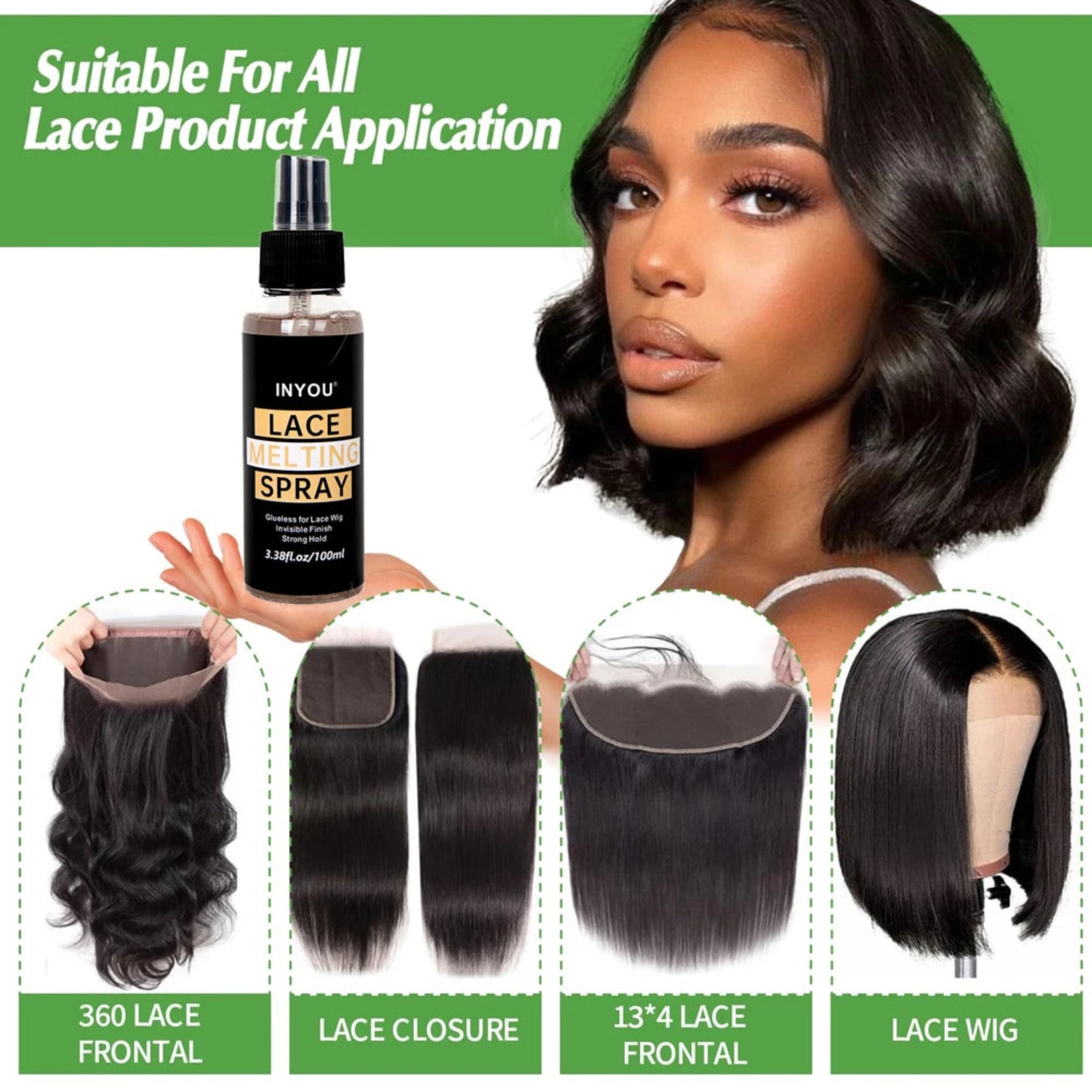 Extreme hold wig holding spray glueless formula