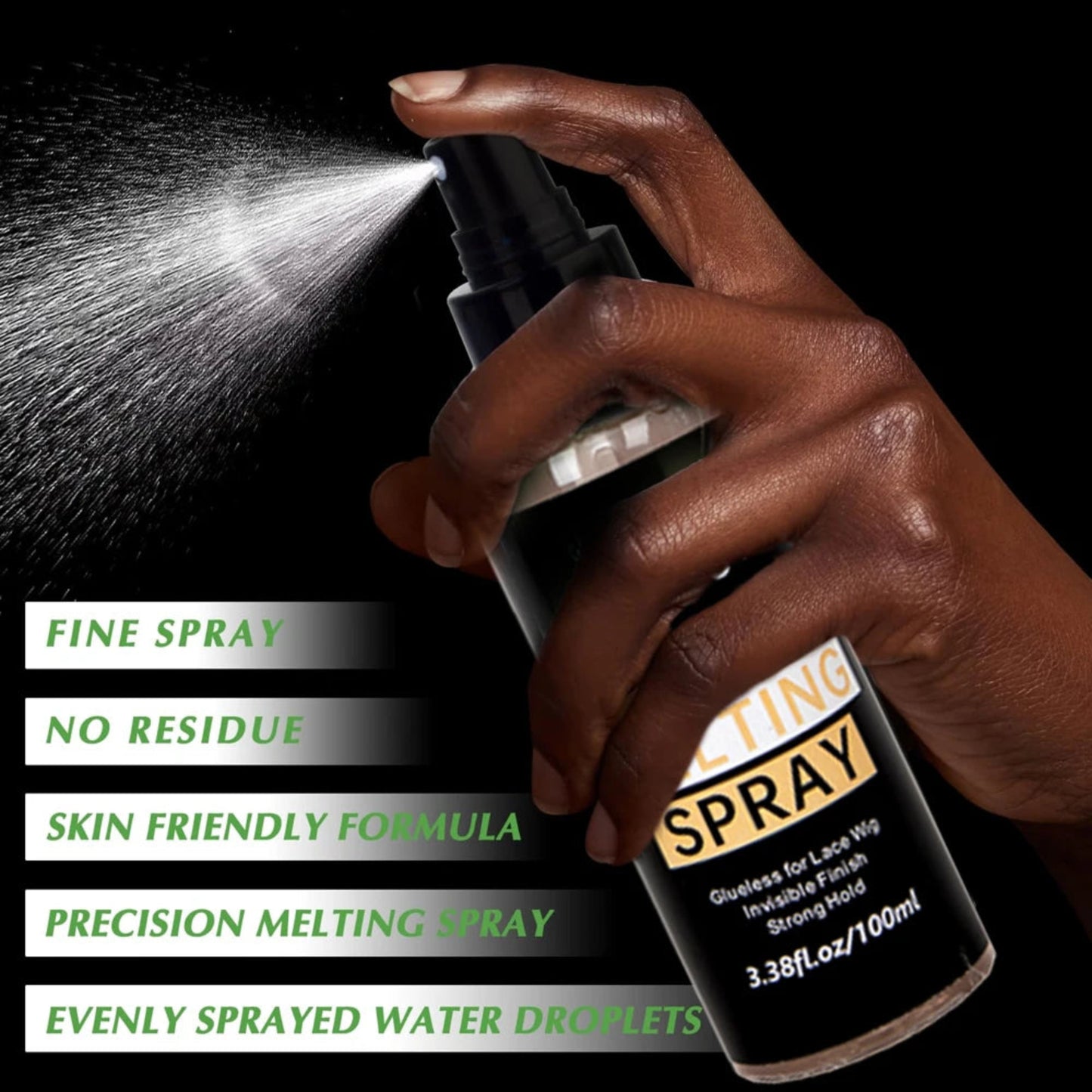 Glueless wig installation holding spray product