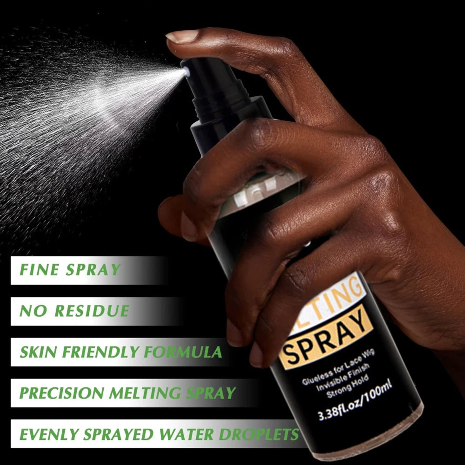 Glueless wig installation holding spray product