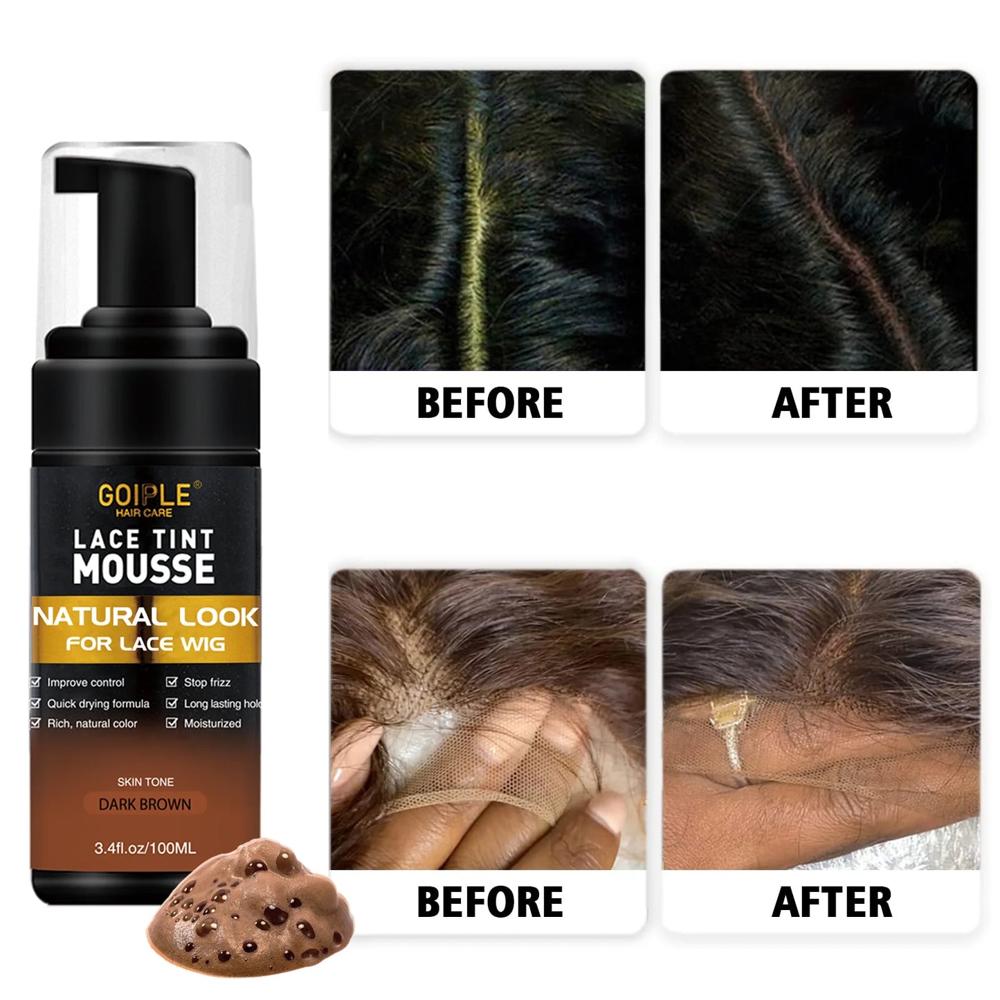 Wig styling kit with flyaway control wax stick