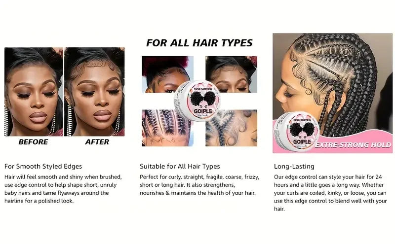 Edge control gel for sleek wig baby hair styling