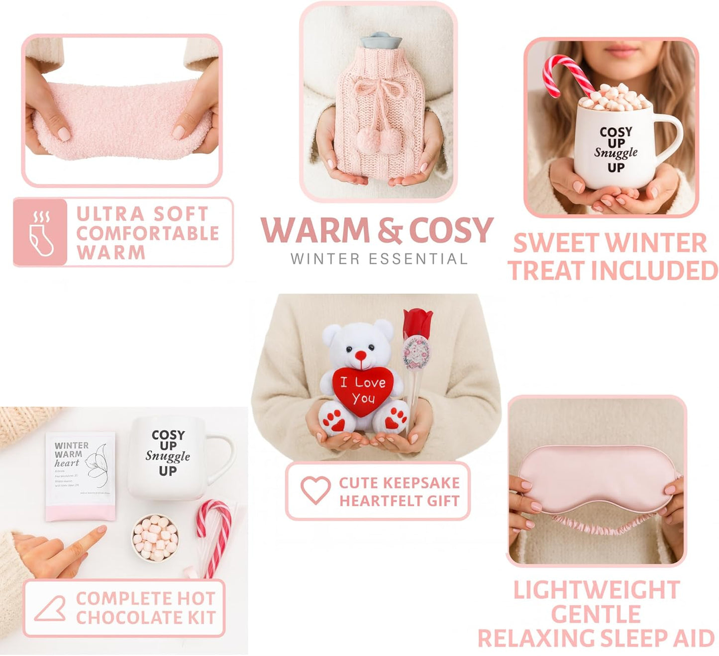Winter comfort gift set in pink
