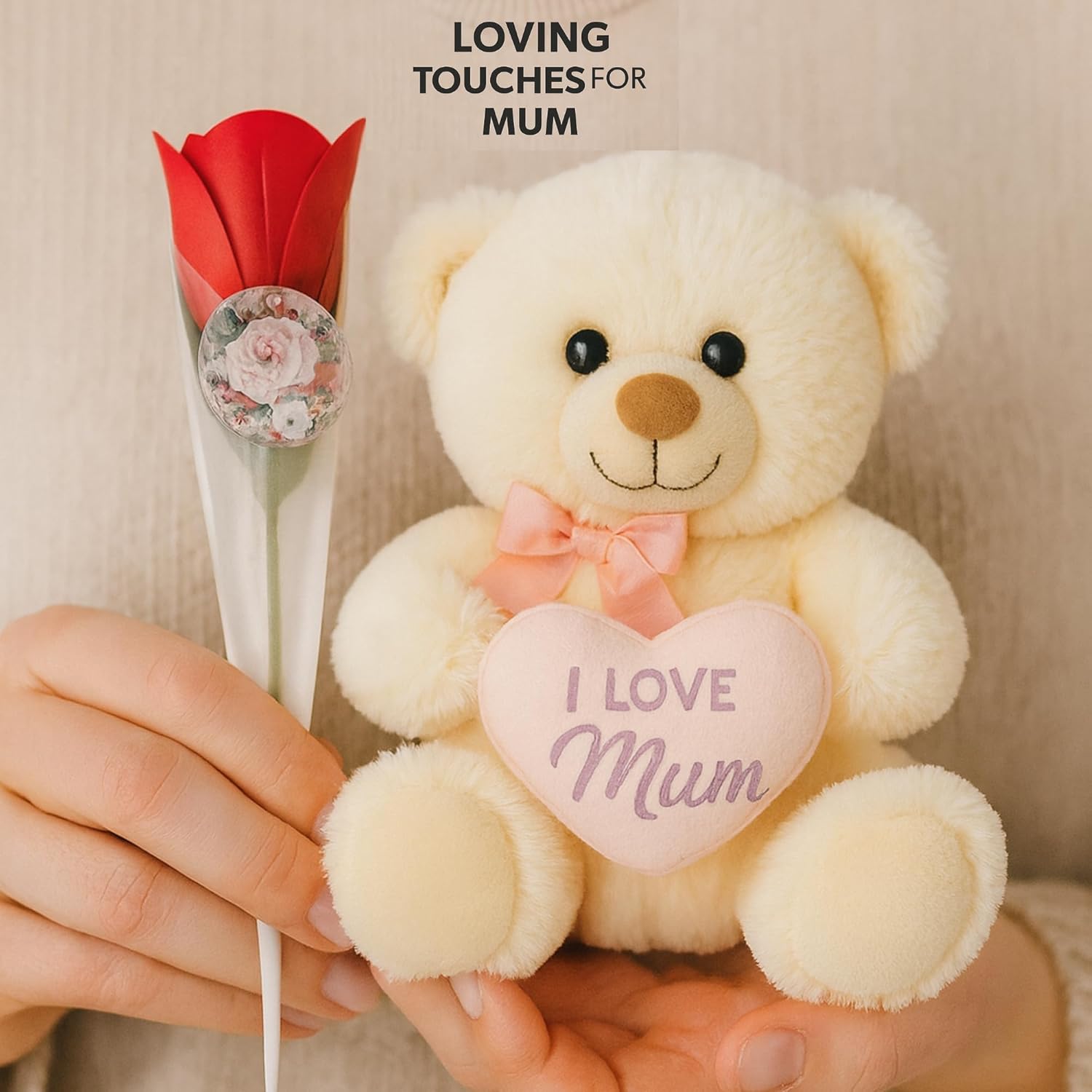 Winter gift set with teddy mug and treats