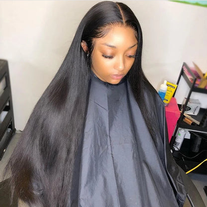 Glueless straight lace front wig for versatile styling