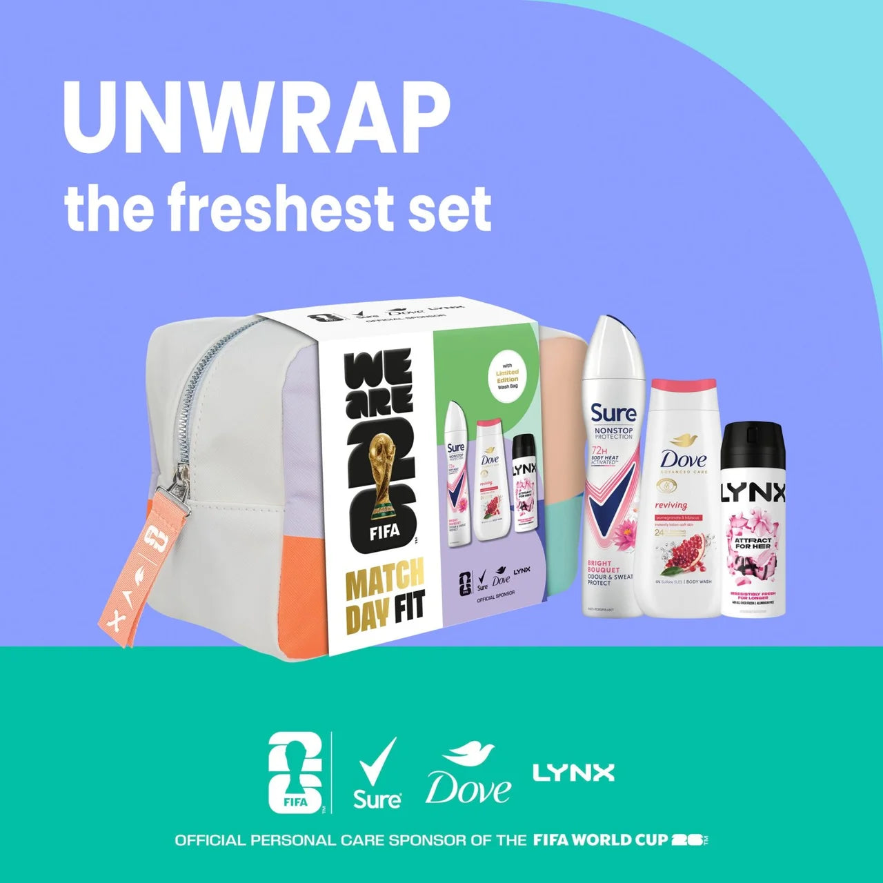 Match day football fan grooming washbag set for her