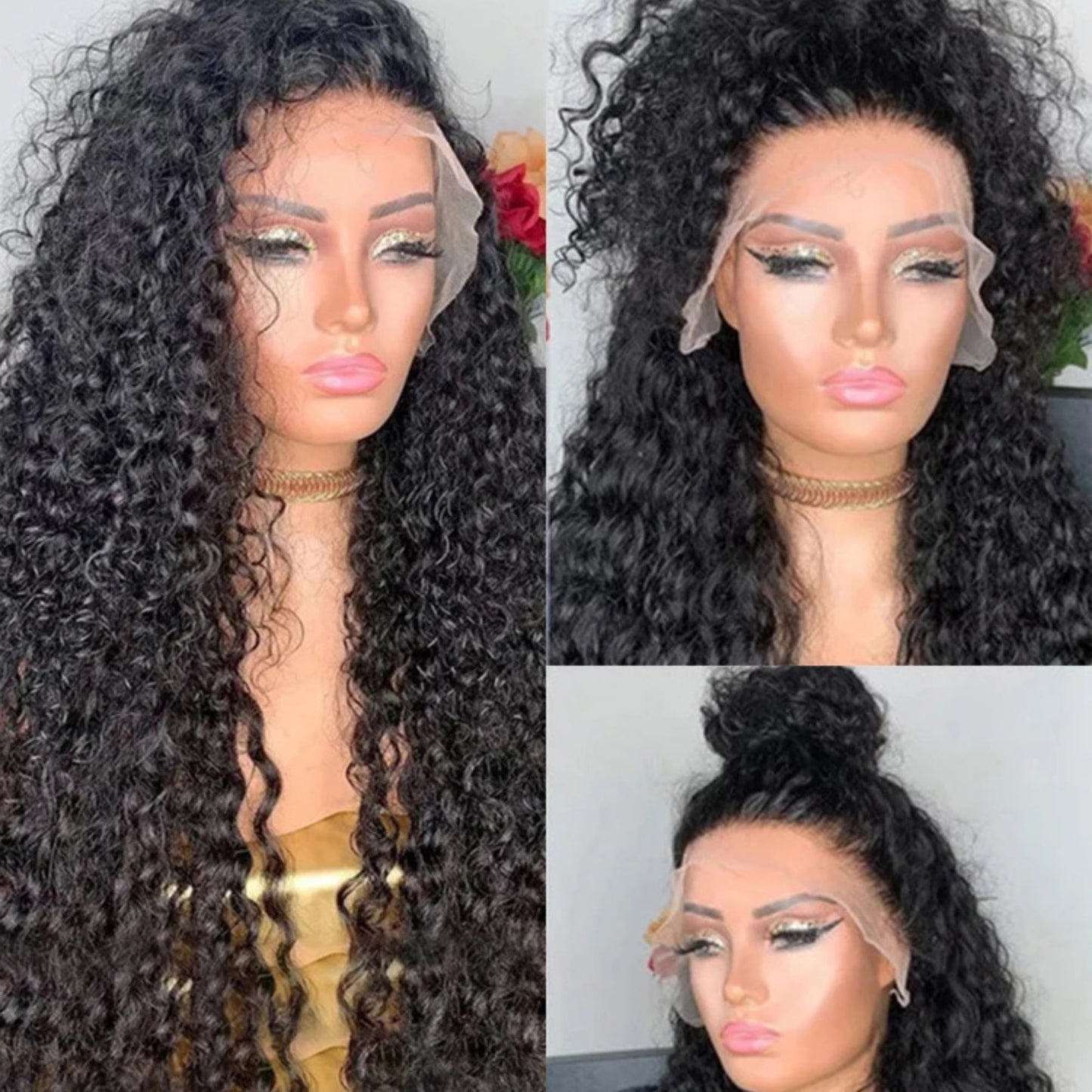 Water wave curly wig with premium Remy hair
