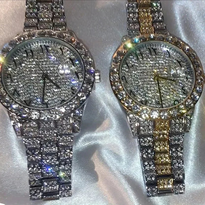 Women's watch with zircon crystal-inspired detailing