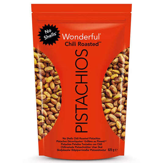 Wonderful Chili Roasted Pistachios 625g bag California nuts