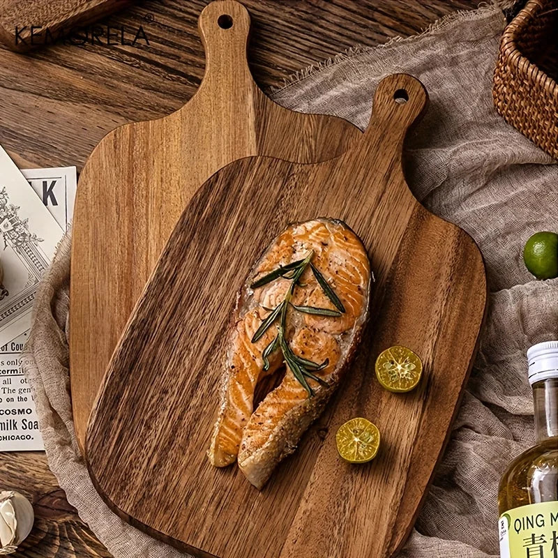 Wooden board for cutting and serving bread