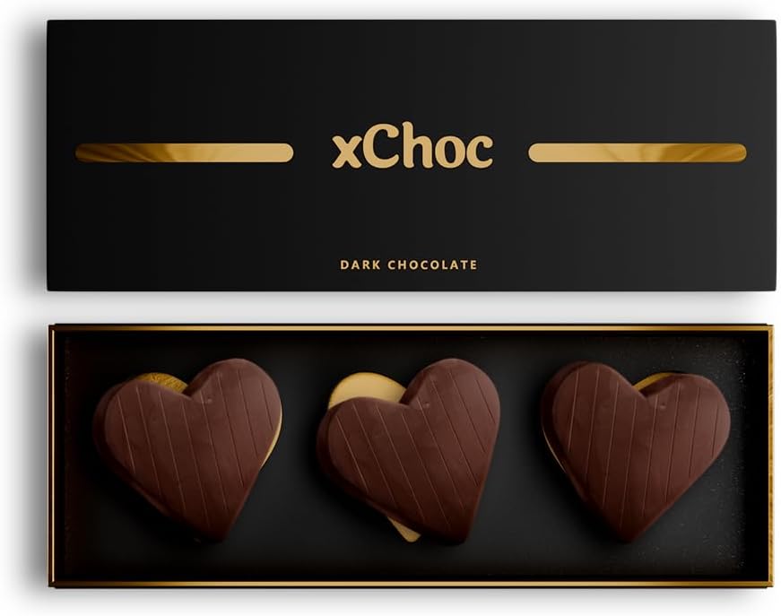 xChoc Chocolate Hearts for Couples Vegetarian Gluten-Free Dark Chocolate