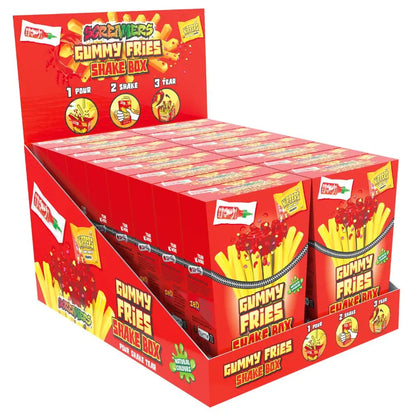 Fruity gummy fries with Souracha sauce