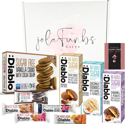 Sugar-free chocolate and biscuit hamper gift for diabetics and keto diets